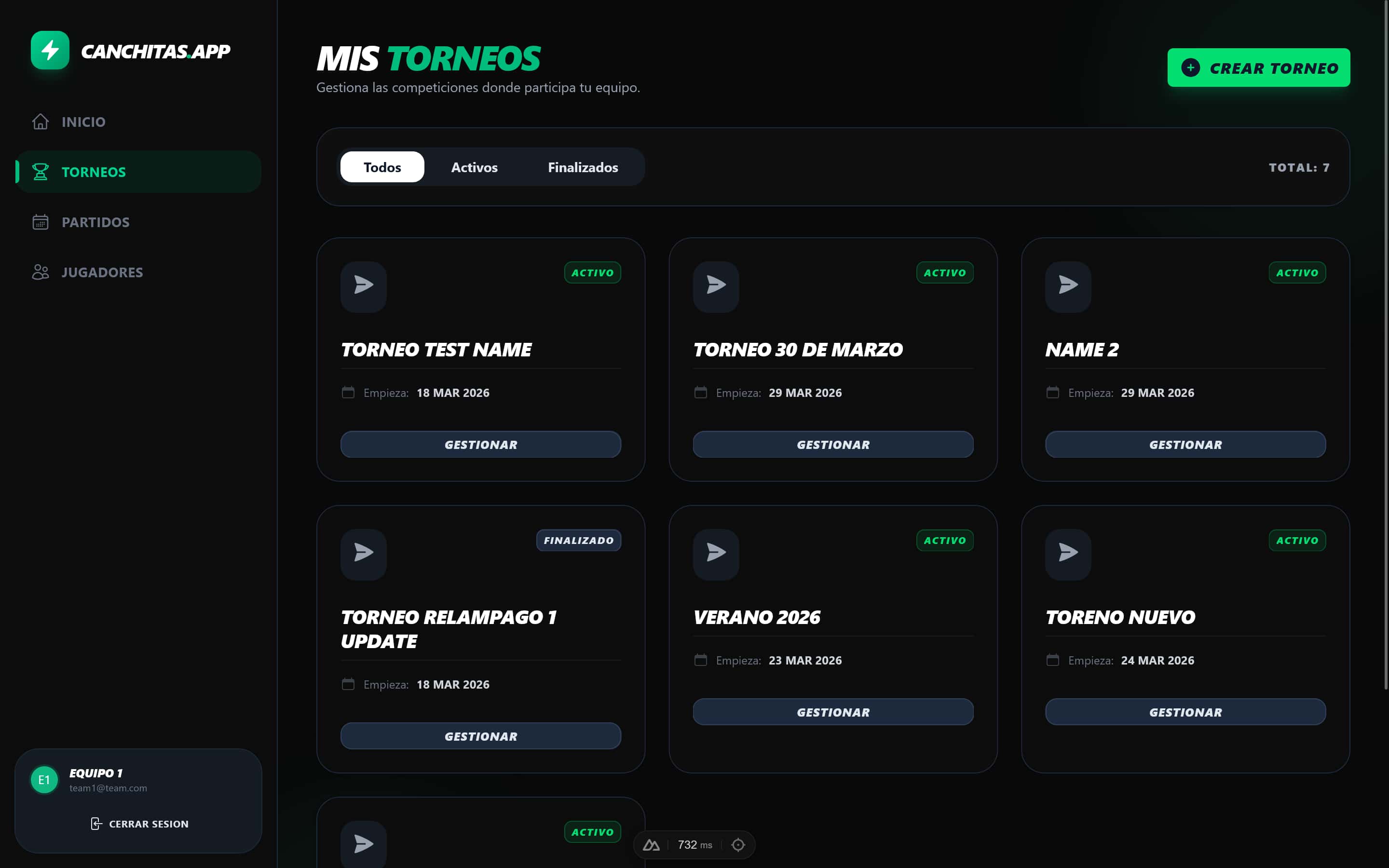 Gestión de torneos