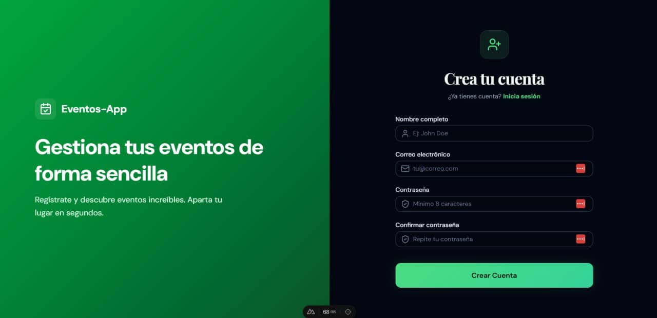 Página de registro