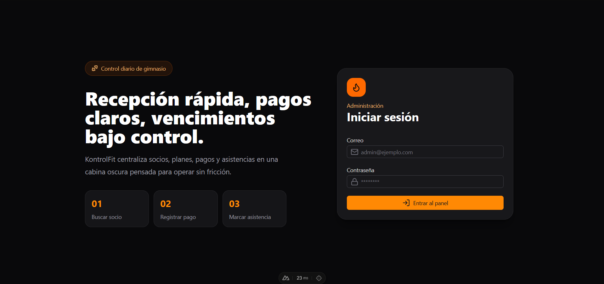 Login Admin KontrolFit
